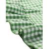 imageAllegra K Womens Gingham Checks Ruffled Peter Pan Collar 1960s Mini DressGreen White