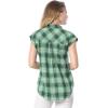 imageAllegra K Womens Summer Plaid Tops Casual Short Sleeves Western Button Down ShirtGreen