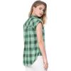 imageAllegra K Womens Summer Plaid Tops Casual Short Sleeves Western Button Down ShirtGreen