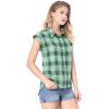 imageAllegra K Womens Summer Plaid Tops Casual Short Sleeves Western Button Down ShirtGreen
