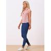 imageAllegra K Womens Summer Plaid Tops Casual Short Sleeves Western Button Down ShirtPinkbeige