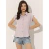 imageAllegra K Womens Summer Plaid Tops Casual Short Sleeves Western Button Down ShirtPinks