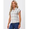imageAllegra K Womens Summer Plaid Tops Casual Short Sleeves Western Button Down ShirtPurplewhite