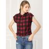 imageAllegra K Womens Summer Plaid Tops Casual Short Sleeves Western Button Down ShirtRed