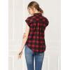 imageAllegra K Womens Summer Plaid Tops Casual Short Sleeves Western Button Down ShirtRed