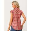 imageAllegra K Womens Summer Plaid Tops Casual Short Sleeves Western Button Down ShirtReds