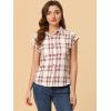 imageAllegra K Womens Summer Plaid Tops Casual Short Sleeves Western Button Down ShirtRedwhite