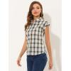 imageAllegra K Womens Summer Plaid Tops Casual Short Sleeves Western Button Down ShirtWhite