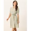 imageAllegra K Womens Vintage Peter Pan Collar High Waist Flowy Midi Puff Sleeve Floral DressLight Green