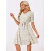 imageAllegra K Womens Vintage Peter Pan Collar High Waist Flowy Midi Puff Sleeve Floral DressLight Yellow