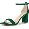 imageAllegra K Womens Buckle Ankle Strap High Chunky Heels SandalsGreen