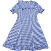 imageAllegra K Womens Gingham Checks Ruffled Peter Pan Collar 1960s Mini DressBlue