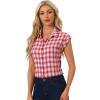 imageAllegra K Womens Summer Plaid Tops Casual Short Sleeves Western Button Down ShirtRed Plaid