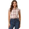 imageAllegra K Womens Summer Plaid Tops Casual Short Sleeves Western Button Down ShirtRedwhite