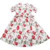 imageAllegra K Womens Vintage Peter Pan Collar High Waist Flowy Midi Puff Sleeve Floral DressBeige Red