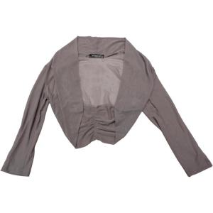 imageAllegra K Womens 34 Sleeve Sheer Mesh Shrug Open Front Cropped Bolero CardiganLight Grey