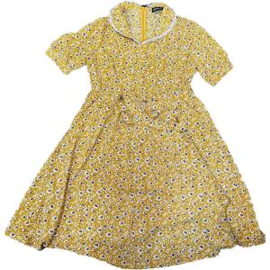 imageAllegra K Womens Vintage Peter Pan Collar High Waist Flowy Midi Puff Sleeve Floral DressYellow