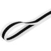 imageAllegra K Colorful Color Block Stripe Canvas Shoe Strings Flat Shoelace for Sneaker 2 PairsWhiteblackwhite