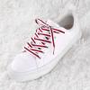 imageAllegra K Colorful Color Block Stripe Canvas Shoe Strings Flat Shoelace for Sneaker 2 PairsWhiteredwhite