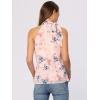 imageAllegra K Halter Neck Sleeveless Tank Tops for Womens Tie Neck Top Floral Cami TopsPink