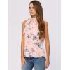 imageAllegra K Halter Neck Sleeveless Tank Tops for Womens Tie Neck Top Floral Cami TopsPink