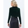 imageAllegra K Long Sleeve Shrug Top for Womens Lapel Collar Velvet Christmas Open Front Cropped CardiganDark Green