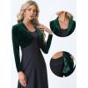 imageAllegra K Long Sleeve Shrug Top for Womens Lapel Collar Velvet Christmas Open Front Cropped CardiganDark Green