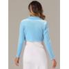 imageAllegra K Long Sleeve Shrug Top for Womens Lapel Collar Velvet Christmas Open Front Cropped CardiganLight Blue