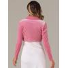 imageAllegra K Long Sleeve Shrug Top for Womens Lapel Collar Velvet Christmas Open Front Cropped CardiganPink