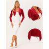 imageAllegra K Long Sleeve Shrug Top for Womens Lapel Collar Velvet Christmas Open Front Cropped CardiganRed