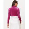 imageAllegra K Long Sleeve Shrug Top for Womens Lapel Collar Velvet Christmas Open Front Cropped CardiganRose Pink