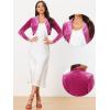 imageAllegra K Long Sleeve Shrug Top for Womens Lapel Collar Velvet Christmas Open Front Cropped CardiganRose Pink