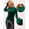 imageAllegra K Metallic Velvet Top for Womens Puff Long Sleeve Mock Neck Vintage Christmas Glitter TShirtDark Green