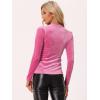 imageAllegra K Metallic Velvet Top for Womens Puff Long Sleeve Mock Neck Vintage Christmas Glitter TShirtHot Pink