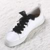 imageAllegra K Womens Hollow Flower Shoestrings 25cm Width Flat Embroidered Laces Shoelace 2 PairsBlack