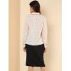 imageAllegra K Womens Printed Long Sleeve Piped Button Down Office ShirtBeige
