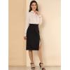 imageAllegra K Womens Printed Long Sleeve Piped Button Down Office ShirtBeige