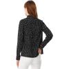 imageAllegra K Womens Printed Long Sleeve Piped Button Down Office ShirtBlack