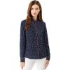 imageAllegra K Womens Printed Long Sleeve Piped Button Down Office ShirtBlue