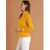 imageAllegra K Womens Printed Long Sleeve Piped Button Down Office ShirtOrange