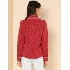 imageAllegra K Womens Printed Long Sleeve Piped Button Down Office ShirtRed