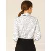 imageAllegra K Womens Printed Long Sleeve Piped Button Down Office ShirtWhite