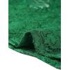 imageAllegra K Womens See Through Long Sleeve Turtleneck Sheer Floral Lace Blouse TopDark Green