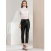 imageAllegra K Womens See Through Long Sleeve Turtleneck Sheer Floral Lace Blouse TopWhite