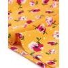 imageAllegra K Womens Short Sleeve Contrast Collar Belted Floral Shirt DressYellow