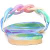 imageAllegra K Womens Tie Dye Chain Clear Slides Slip SandalsGreen Blue