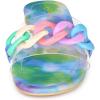 imageAllegra K Womens Tie Dye Chain Clear Slides Slip SandalsGreen Blue