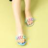 imageAllegra K Womens Tie Dye Chain Clear Slides Slip SandalsGreen Blue