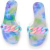 imageAllegra K Womens Tie Dye Chain Clear Slides Slip SandalsGreen Blue