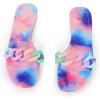 imageAllegra K Womens Tie Dye Chain Clear Slides Slip SandalsPink Blue